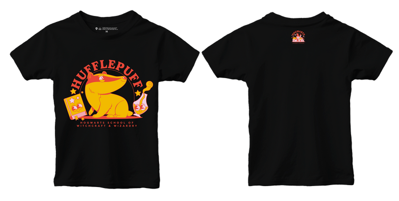Harry Potter Hufflepuff børne-T-shirt sort, 9-11 år