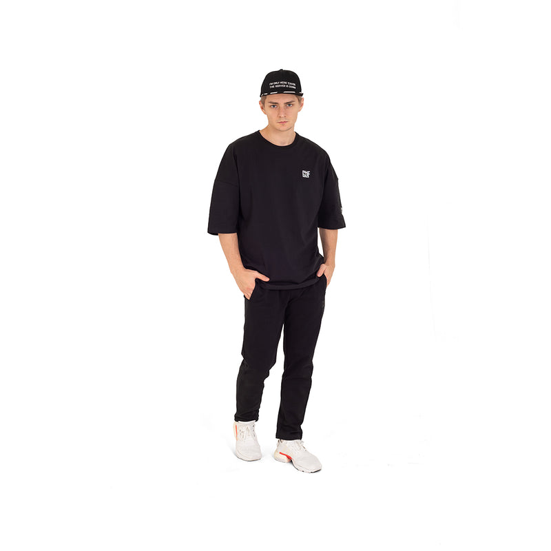 FragON - holografisk logo oversize T-shirt sort, S/M