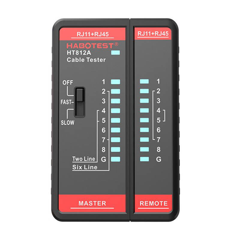 Habotest HT812A netværkskabeltester RJ45/RJ14/RJ12/RJ9