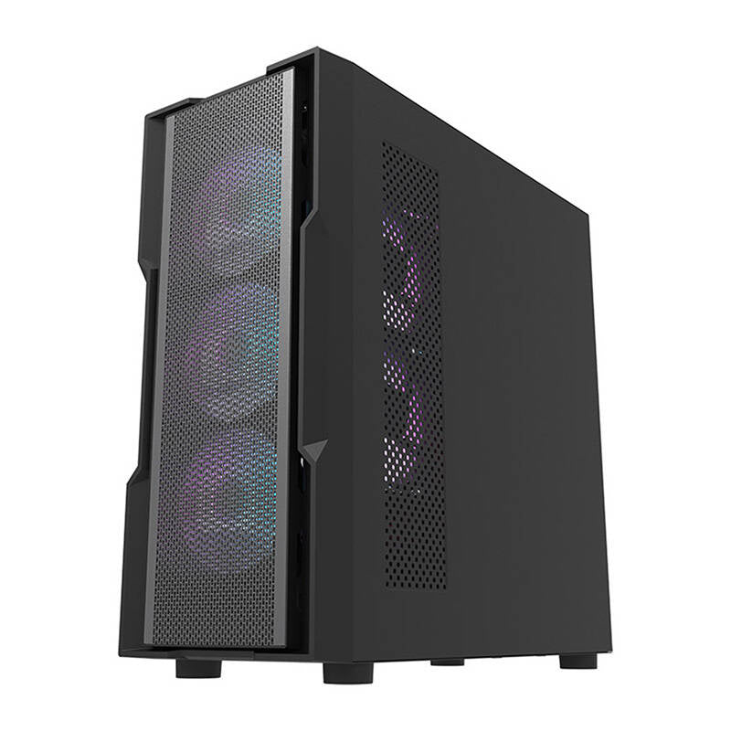 Darkflash DK431 Mesh computerkabinet (sort) + 4 ARGB-blæsere