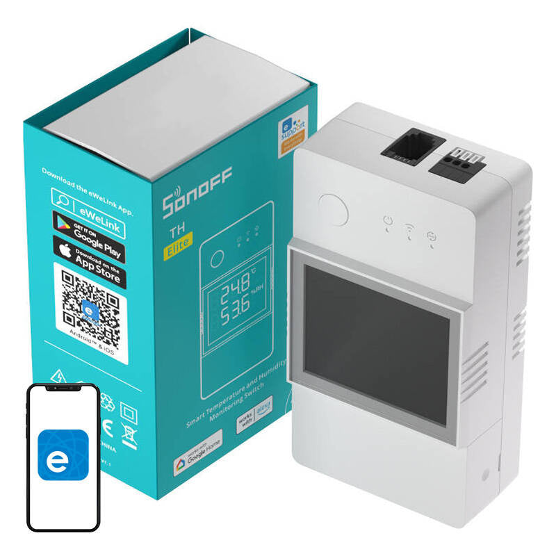 Sonoff THR316D TH Elite smart WiFi-kontakt med temperatur- og fugtovervågning