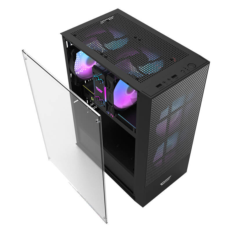 Darkflash A290 computerkabinet (sort) + 3 blæsere