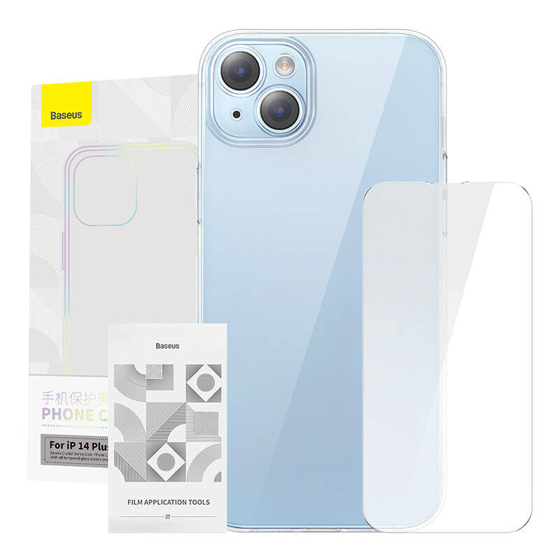 Baseus Crystal Series cover til iPhone 14 Plus + hærdet glas