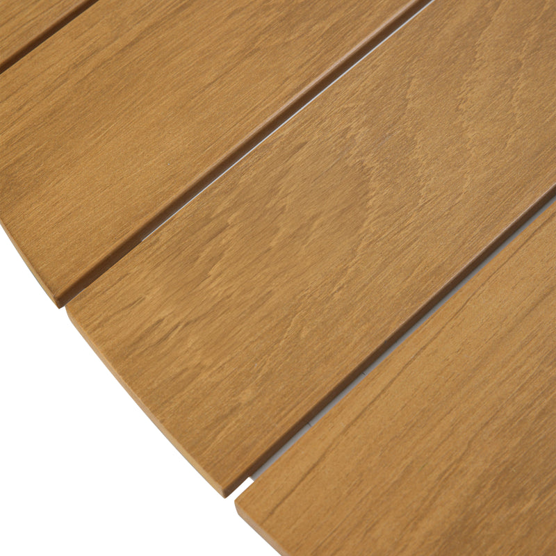 AXI Taco Picnicbord med 2 bænke Rundt - Hvid/Teak-look Polywood