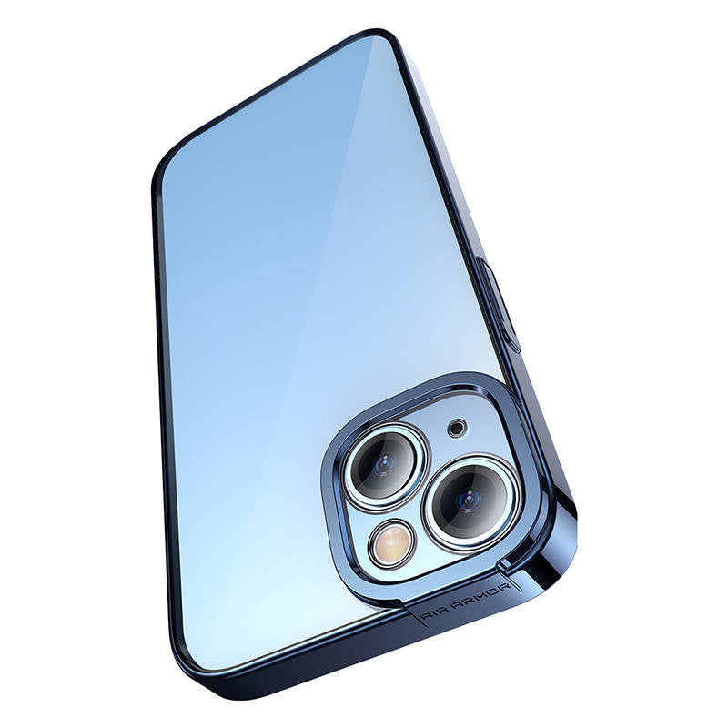 Baseus Glitter sæt med gennemsigtigt cover og hærdet glas til iPhone 14 Plus (blå)