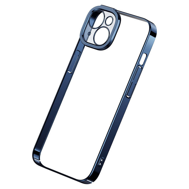 Baseus Glitter sæt med gennemsigtigt cover og hærdet glas til iPhone 14 Plus (blå)