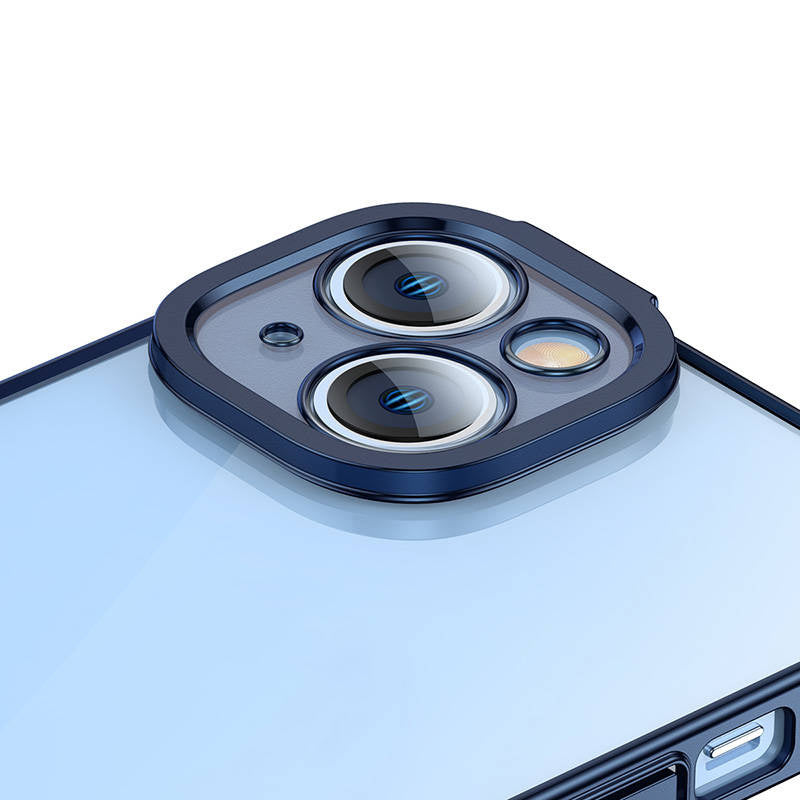 Baseus Glitter sæt med gennemsigtigt cover og hærdet glas til iPhone 14 Plus (blå)