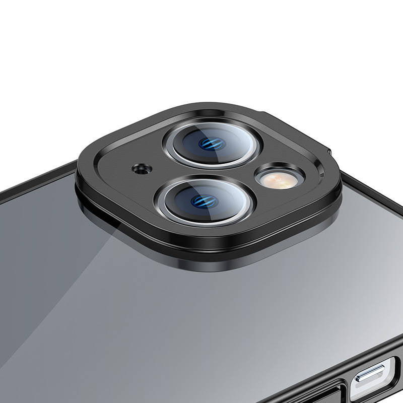 Baseus Glitter sæt med gennemsigtigt cover og hærdet glas til iPhone 14 Plus (sort)