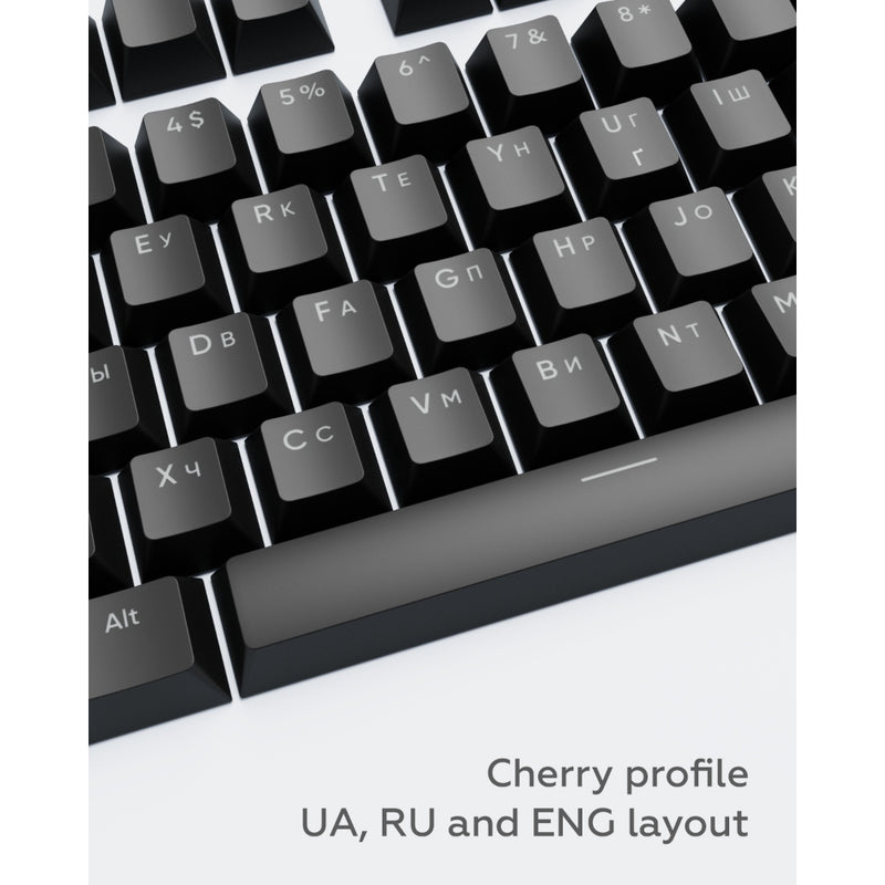 Dark Project KS-45 tastaturtaster (keycaps) PBT, ENG/RU/UA, sort