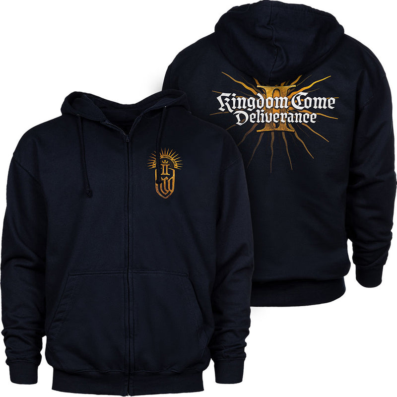 Kingdom Come Deliverance II Temporary Keyart - hættetrøje med lynlås mørkeblå