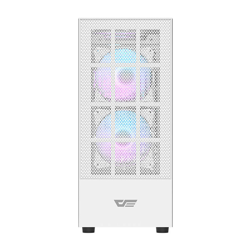 Darkflash A290 computerkabinet (hvid) + 3 RGB-blæsere