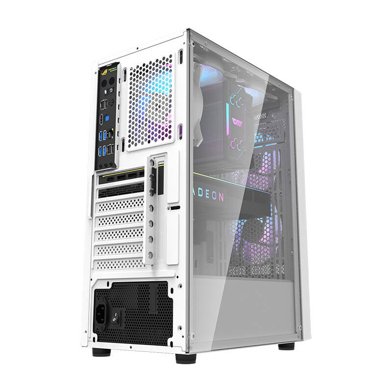 Darkflash A290 computerkabinet (hvid) + 3 RGB-blæsere