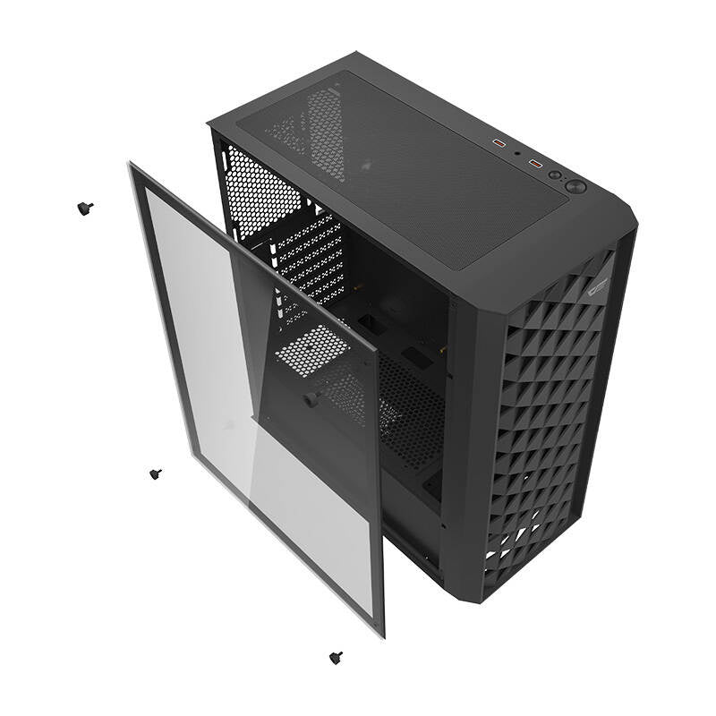 Darkflash DK351 computerkabinet (sort) + 4 RGB-blæsere