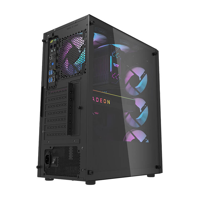 Darkflash DK351 computerkabinet (sort) + 4 RGB-blæsere