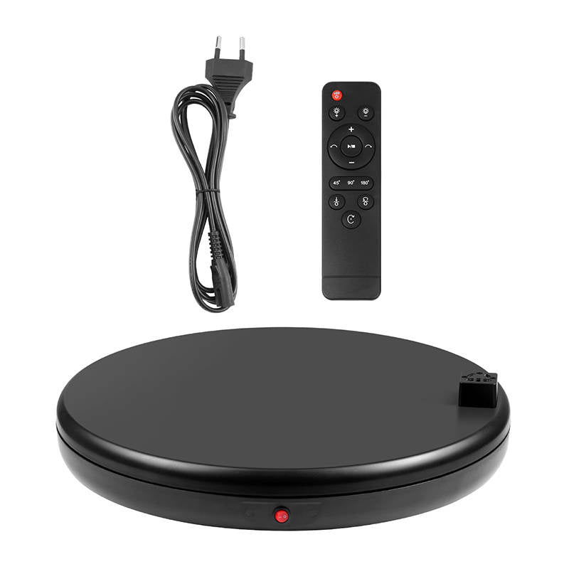 Puluz roterende displaystativ med stikkontakt 45 cm (sort)