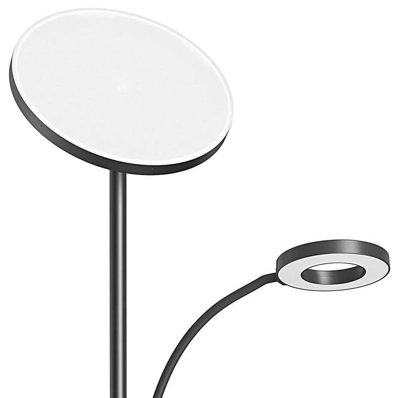 BlitzWill BWL-FL-0001 dobbelt gulvlampe med fjernbetjening, 36W (sort)