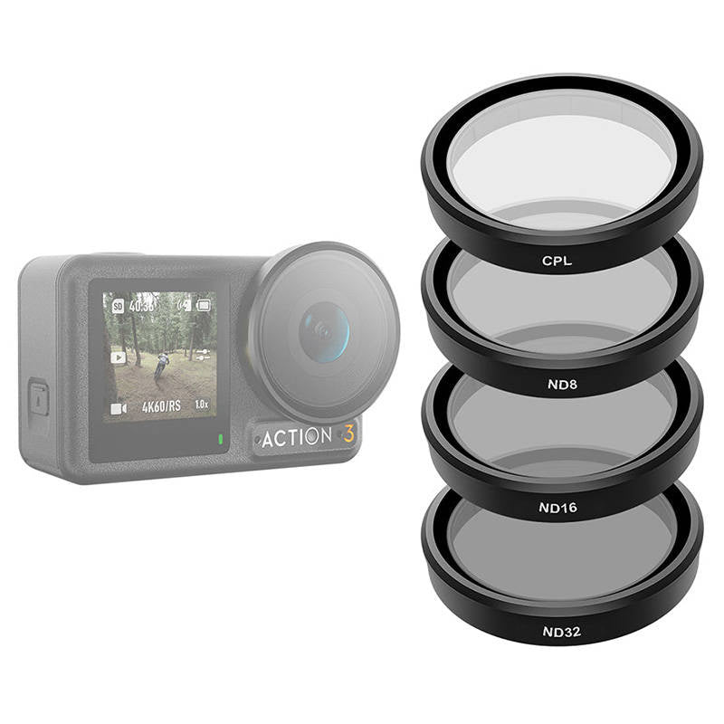 TELESIN sæt med 4 filtre CPL/ND8/ND16/ND32 til DJI Osmo Action 3 / 4 / 5