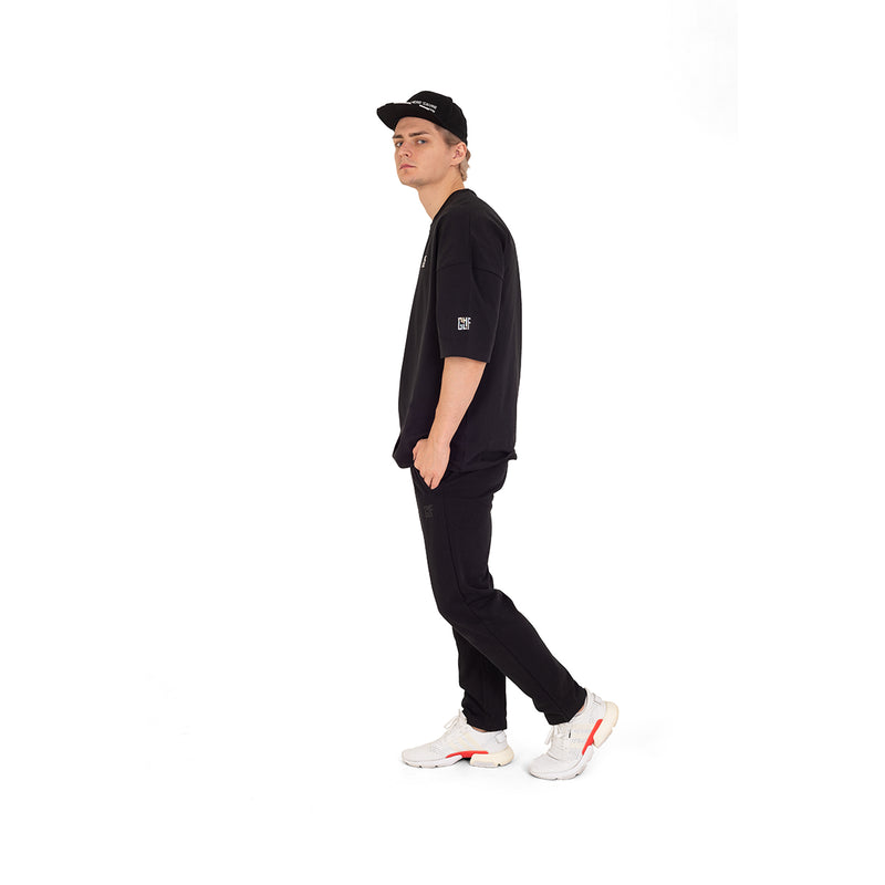 FragON - holografisk logo oversize T-shirt sort, S/M