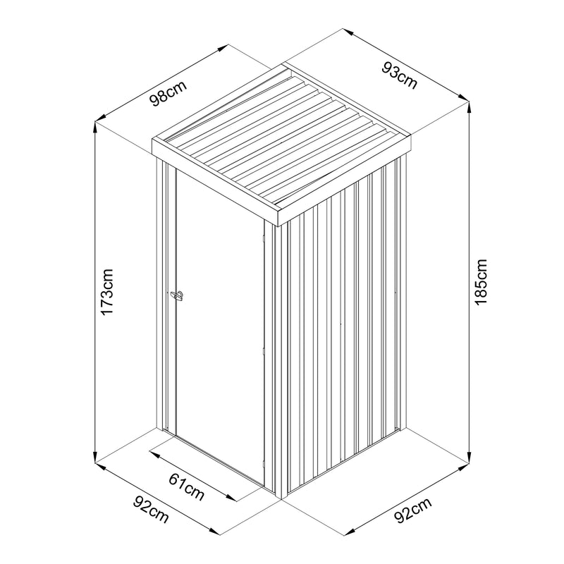 AXI Hector Premium Metal Haveopbevaringsskab 1300L Antracit