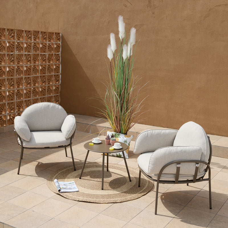 AXI Ziva Loungesæt med bord & 2 stole - Taupe/Beige
