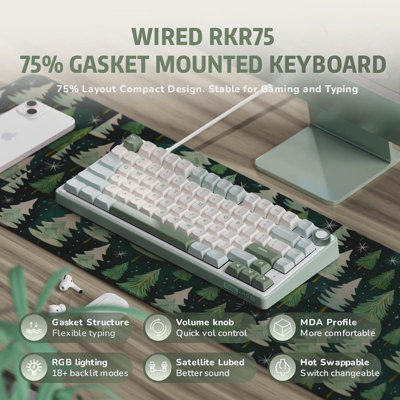 Royal Kludge R75 80K Sky Cyan - RGB ANSI (ENG)