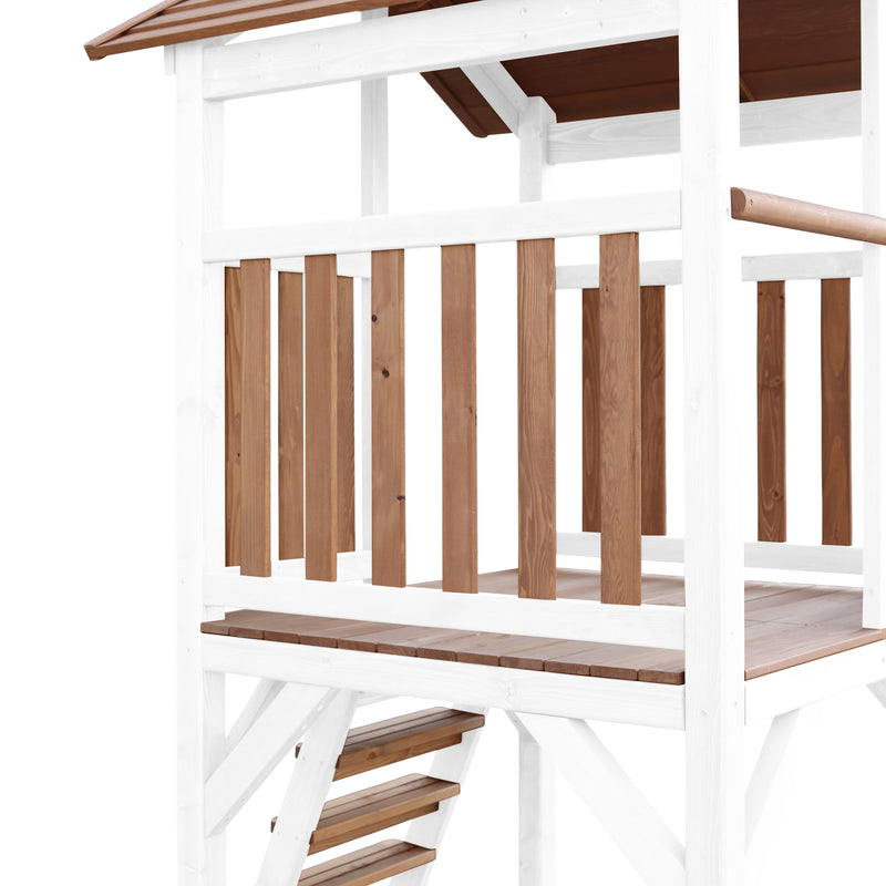 AXI Beach Tower Legetårn med Summer Rede Gynge Brun/Hvid - Hvid Rutsjebane