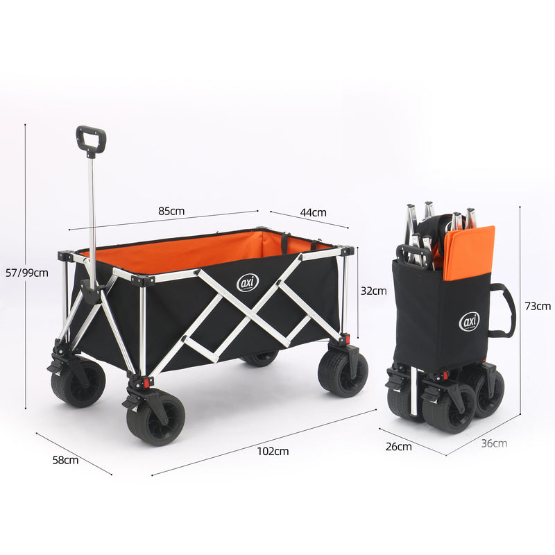 AXI SB151 sammenklappelig Strandvogn Aluminium - Sort/orange
