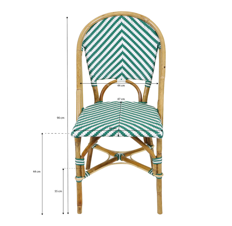 AXI Jacqueline Rattan Bistrosæt - Grøn/Hvid