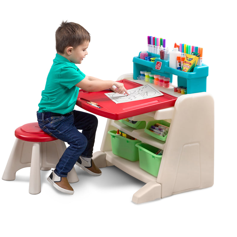 Step2 Flip & Doodle Easel Desk med skammel