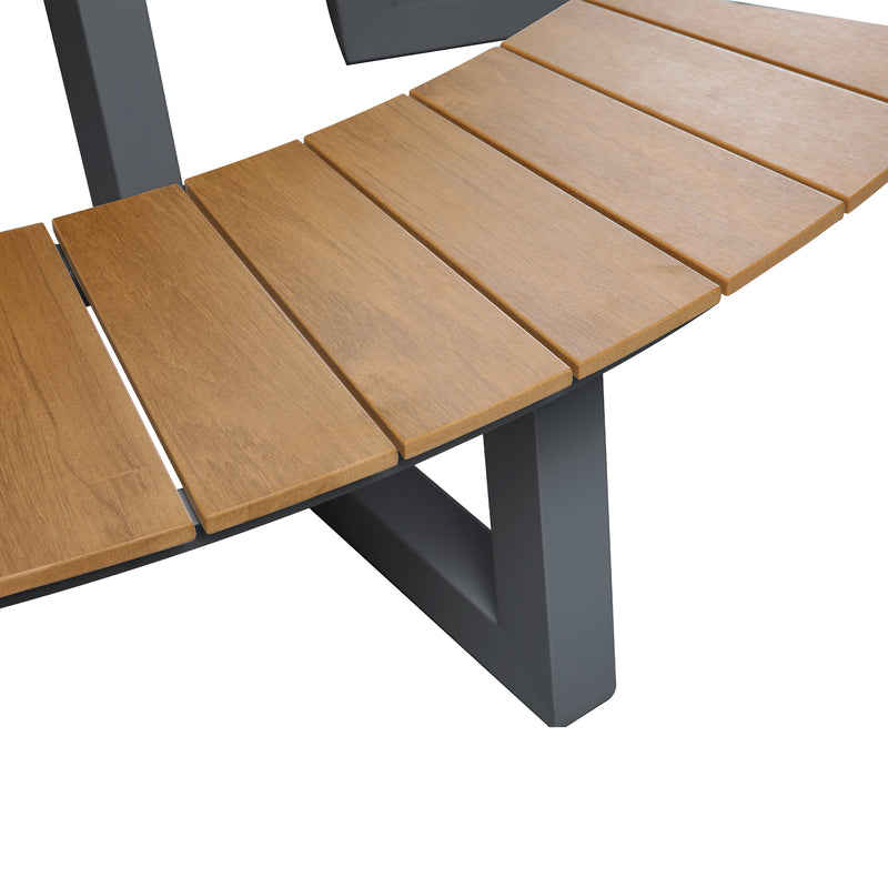 AXI Taco Picnicbord med 2 bænke Rundt - Antracit/Teak-look Polywood