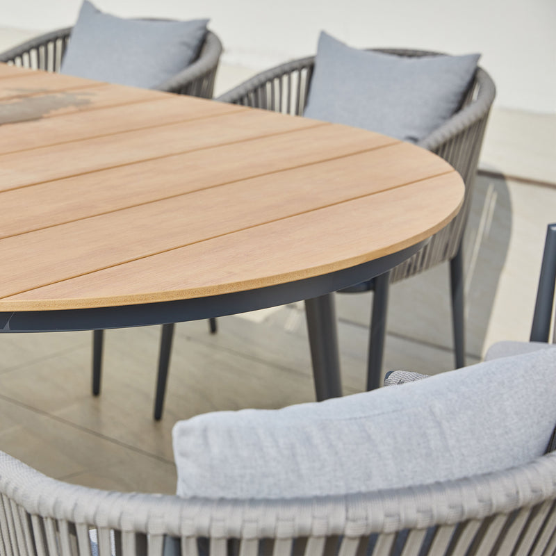 AXI Chay Havesæt med 8 stole - Antracit med trælook Polywood