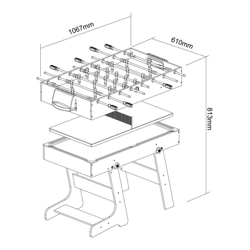 Cougar 16-in-1 Multi Spilbord - Sort