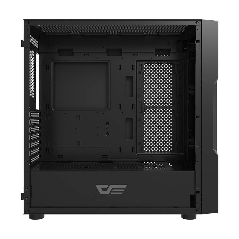 Darkflash DK431 Glass computerkabinet (sort) + 4 RGB-blæsere