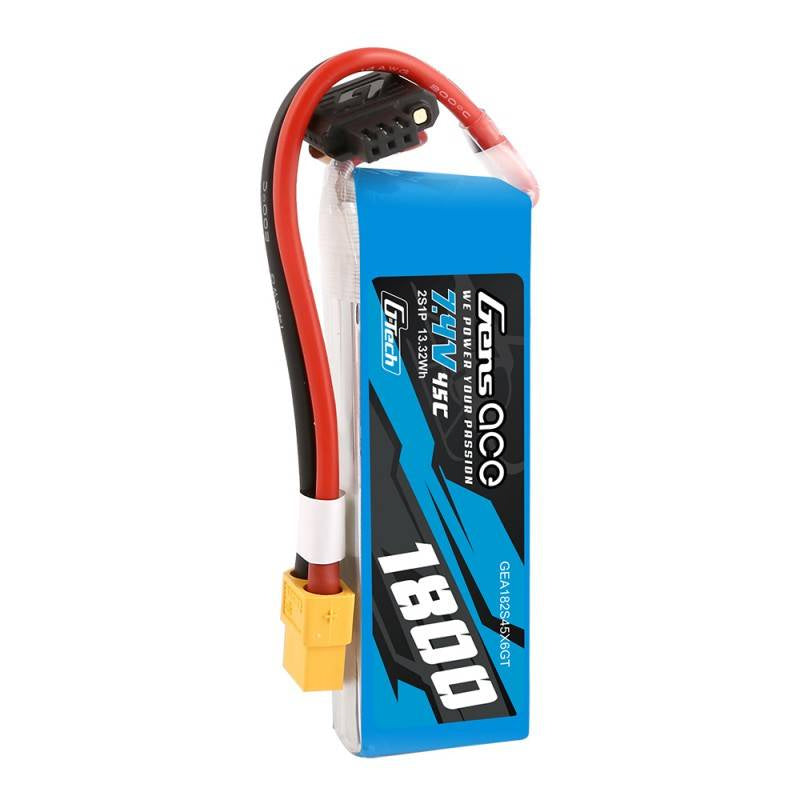Gens Ace G-Tech LiPo-batteri 1800mAh 7.4V 45C 2S1P XT60