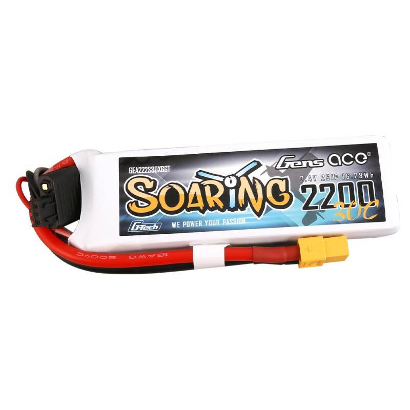 Gens Ace G-Tech Soaring batteri 2200mAh 7.4V 30C 2S1P XT60