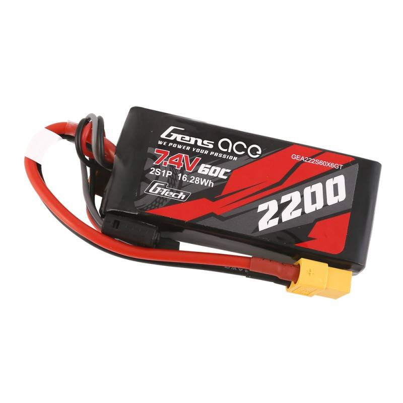 Gens Ace G-Tech LiPo-batteri 2200mAh 7.4V 60C 2S1P XT60