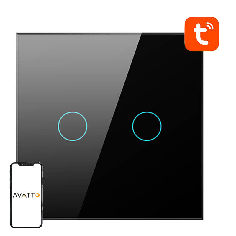 Avatto TS02-EU-B2 smart WiFi-lyskontakt 2-vejs (sort)