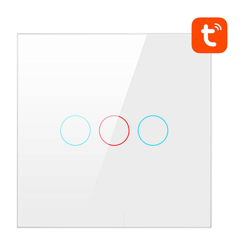 Avatto TS02-EU-W3 smart WiFi-lyskontakt 3-vejs TUYA (hvid)
