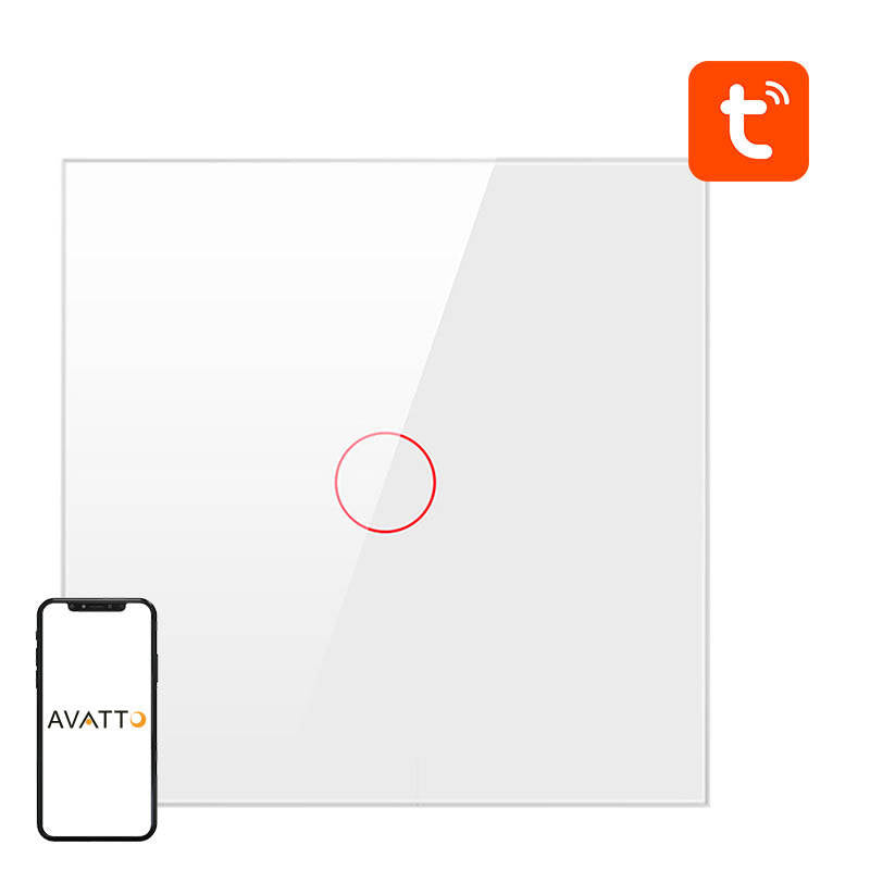 Avatto ZTS02-EU-W1 smart ZigBee-lyskontakt 1-vejs TUYA (hvid)