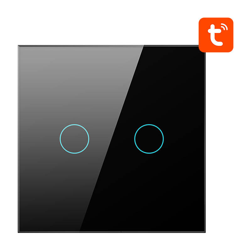 Avatto ZTS02-EU-B2 smart ZigBee-lyskontakt 2-vejs TUYA (sort)