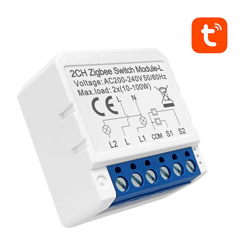 Avatto LZWSM16-W2 smart kontaktmodul, ZigBee, uden nul, Tuya