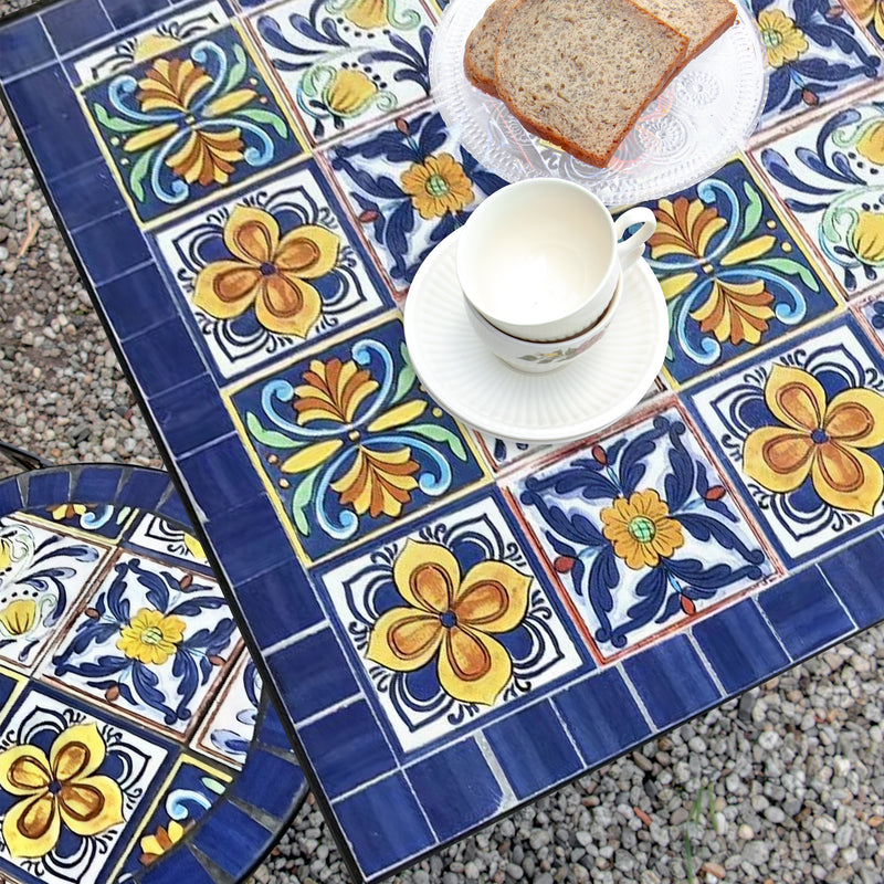 AXI Camilla Bistrosæt Mosaik - Middelhavsstil Blå/Gul