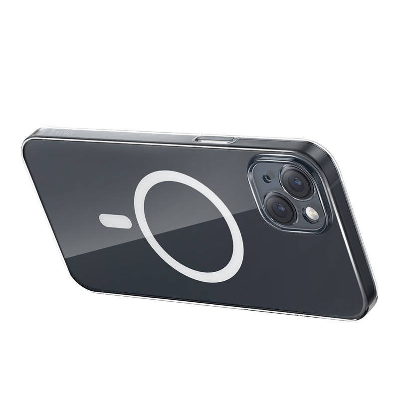 Baseus Magnetic Crystal Clear mobilcover til iPhone 13 (gennemsigtig) med skærmbeskyttelse i hærdet glas og rensesæt