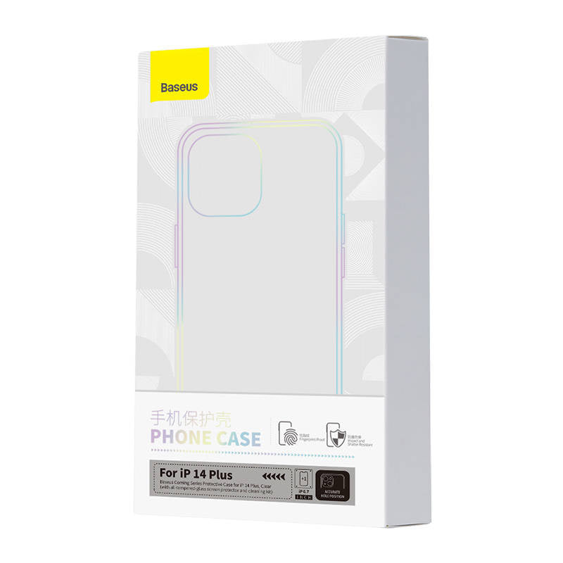Baseus Corning sæt med gennemsigtigt cover og hærdet glas til iPhone 14 Plus