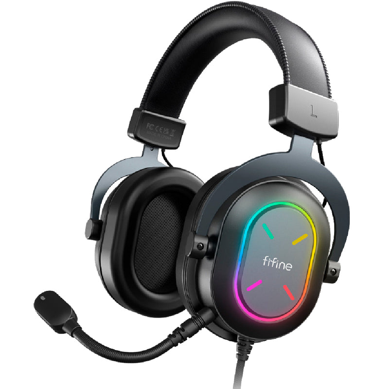 Fifine H6X professionelt gaming-headset, USB, RGB, sort