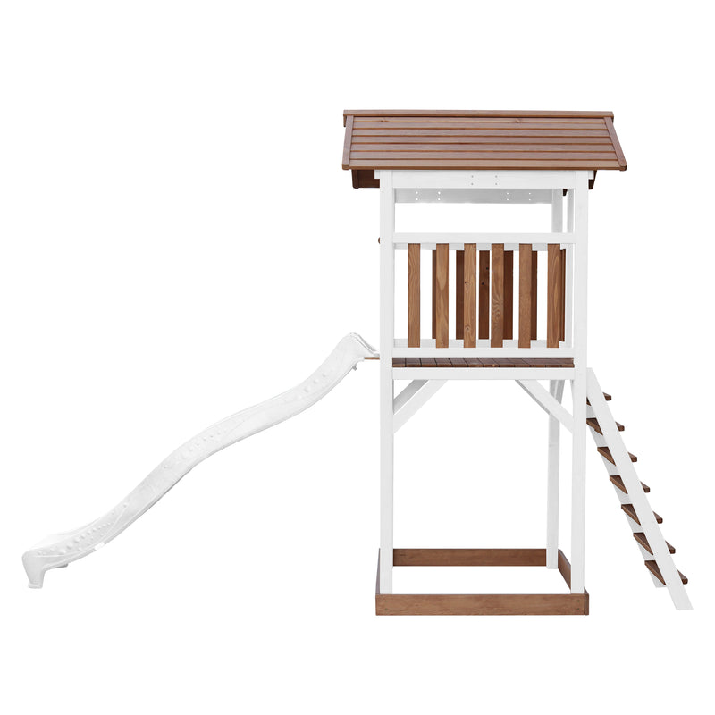 AXI Beach Tower Legetårn Brun/Hvid - Hvid Rutsjebane