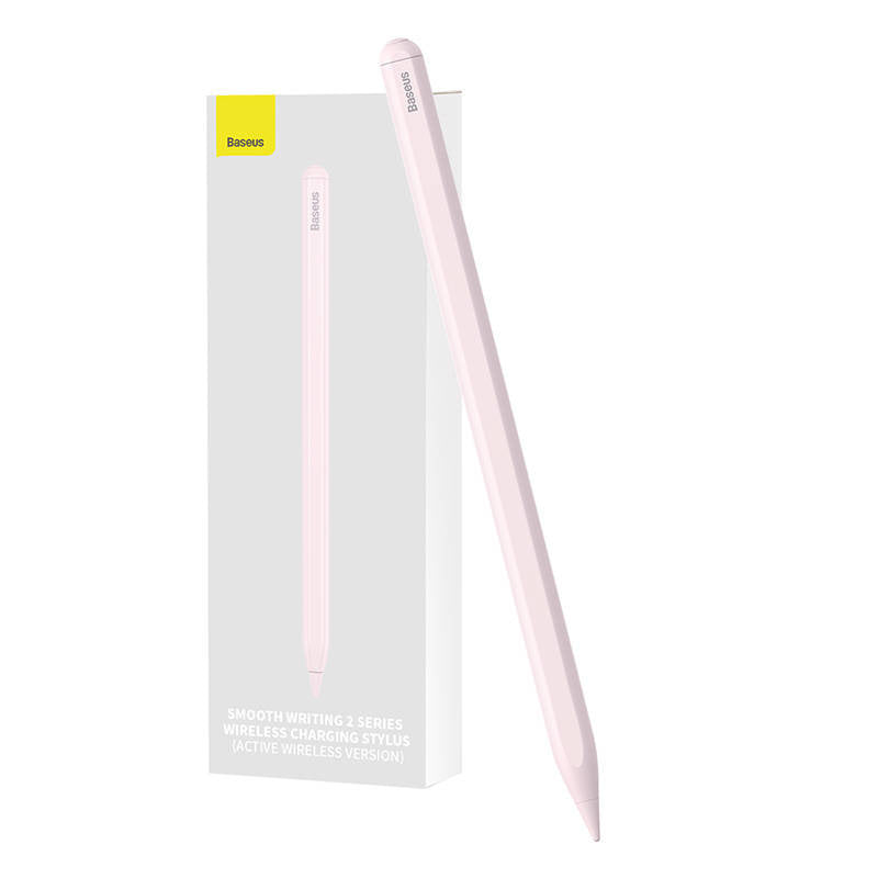 Baseus Smooth Writing styluspen med trådløs opladning til telefon / tablet (lyserød)