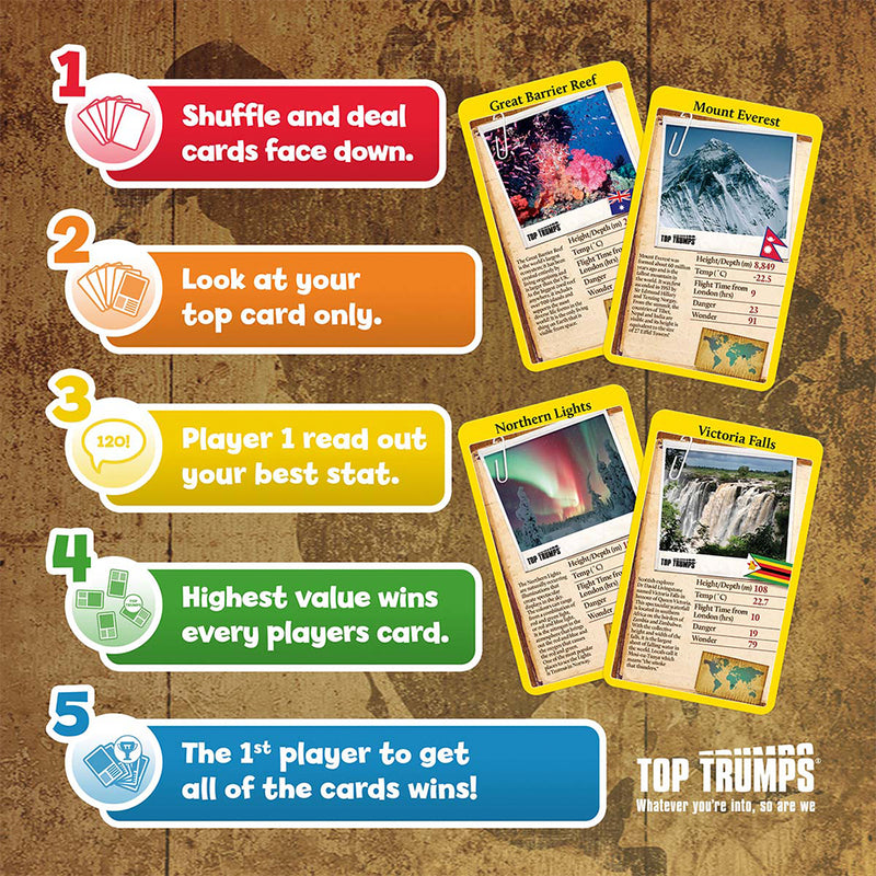 Winning Moves Wonders of the World - Top Trumps brætspil