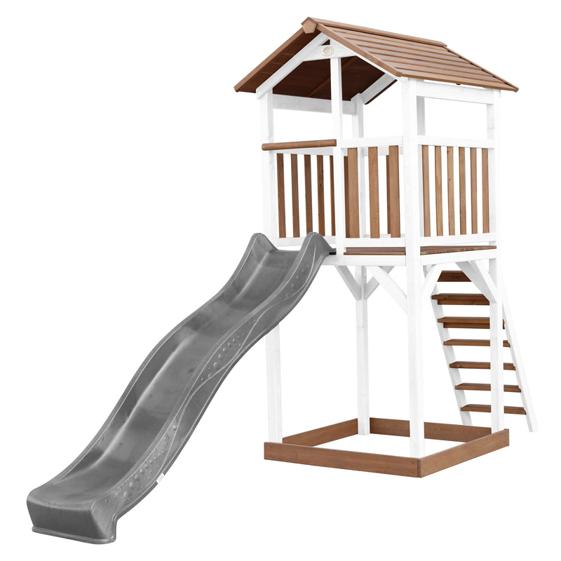 AXI Beach Tower Legetårn Brun/Hvid - Grå Rutsjebane