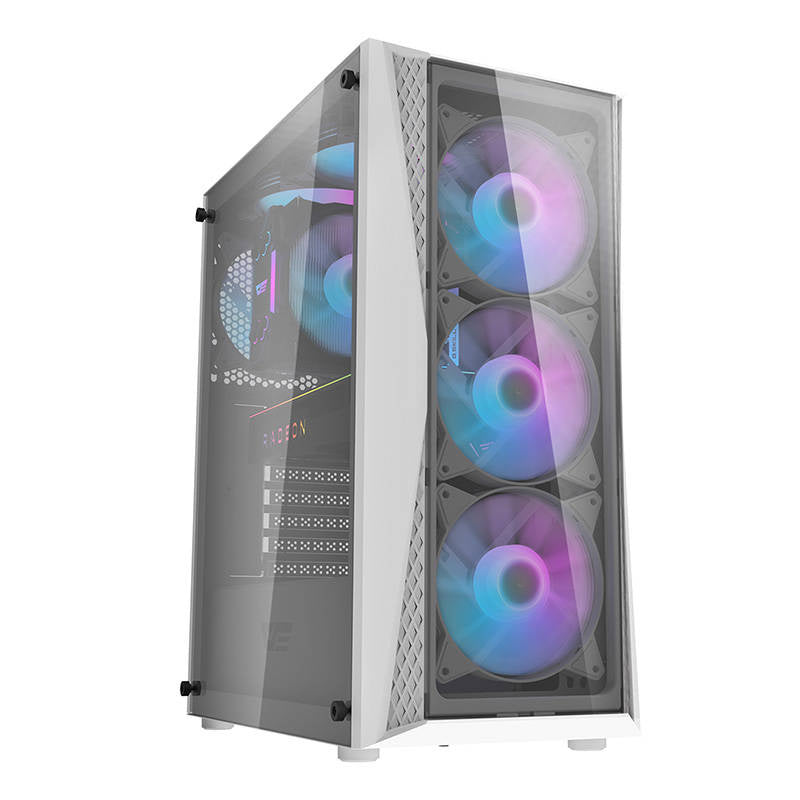 Darkflash DK352 Plus computerkabinet (sort og hvid) + 4 ARGB-blæsere